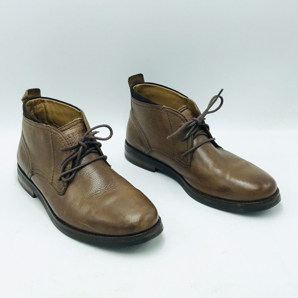 Cole Haan Men's 7.5 M Ogden Stitch Chukka Boots Brown Leather Lace Up C24574